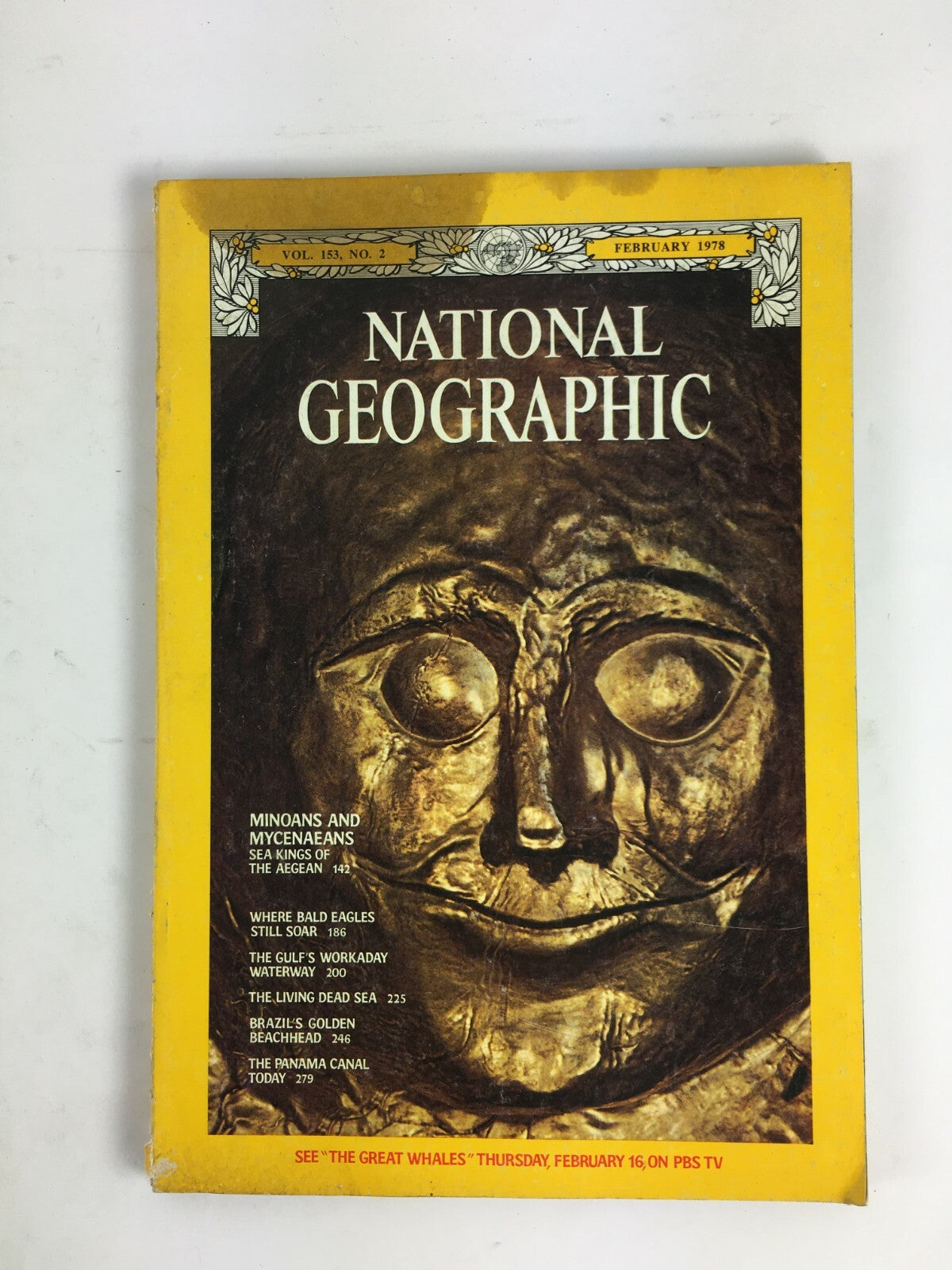 February 1978 National Geographic Magazine Minoans and Mycenaeans Panama Canal