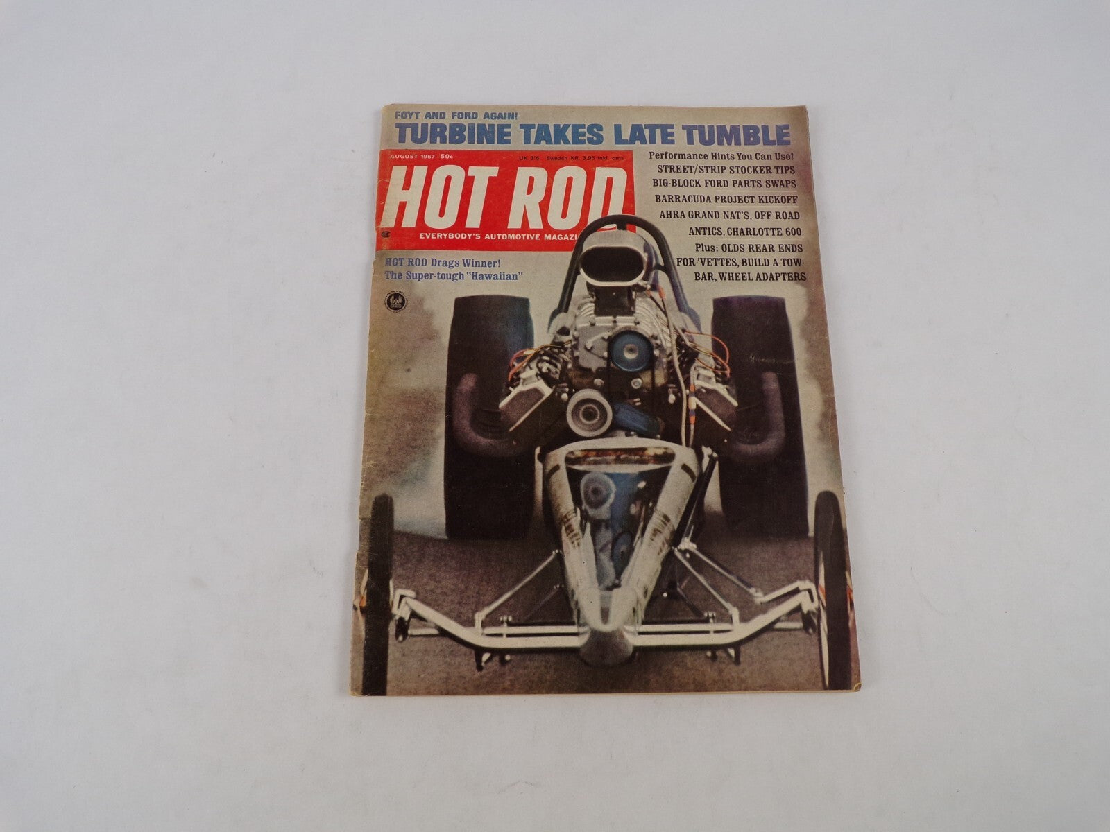 August 1967 Hot Rod Magazine Turbine Takes Late Tumble Foyt And Ford Again! Hot