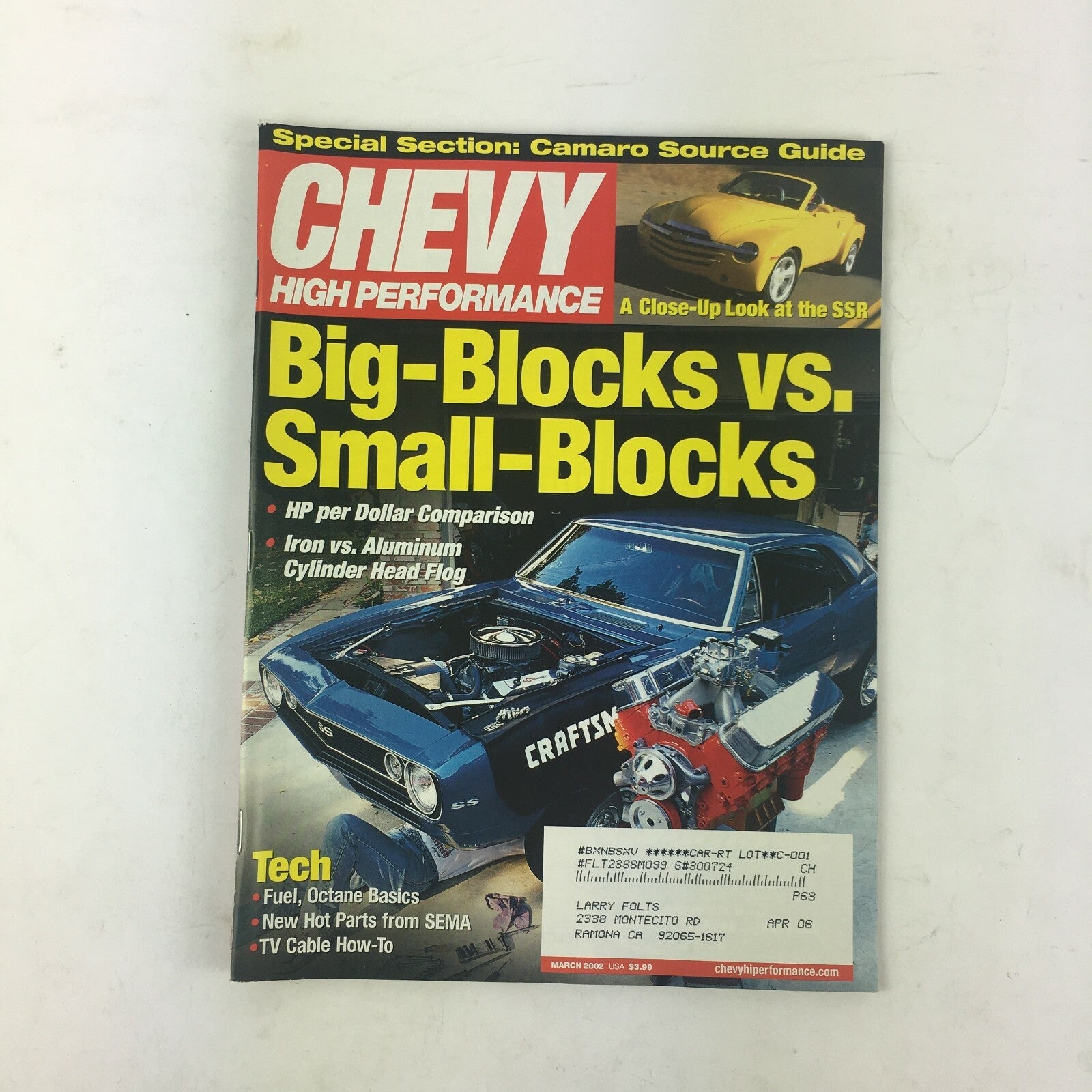 March 2002 Chevy High Perfomance Magazine Big-Blocks vs Small-Blocks Dolar com..