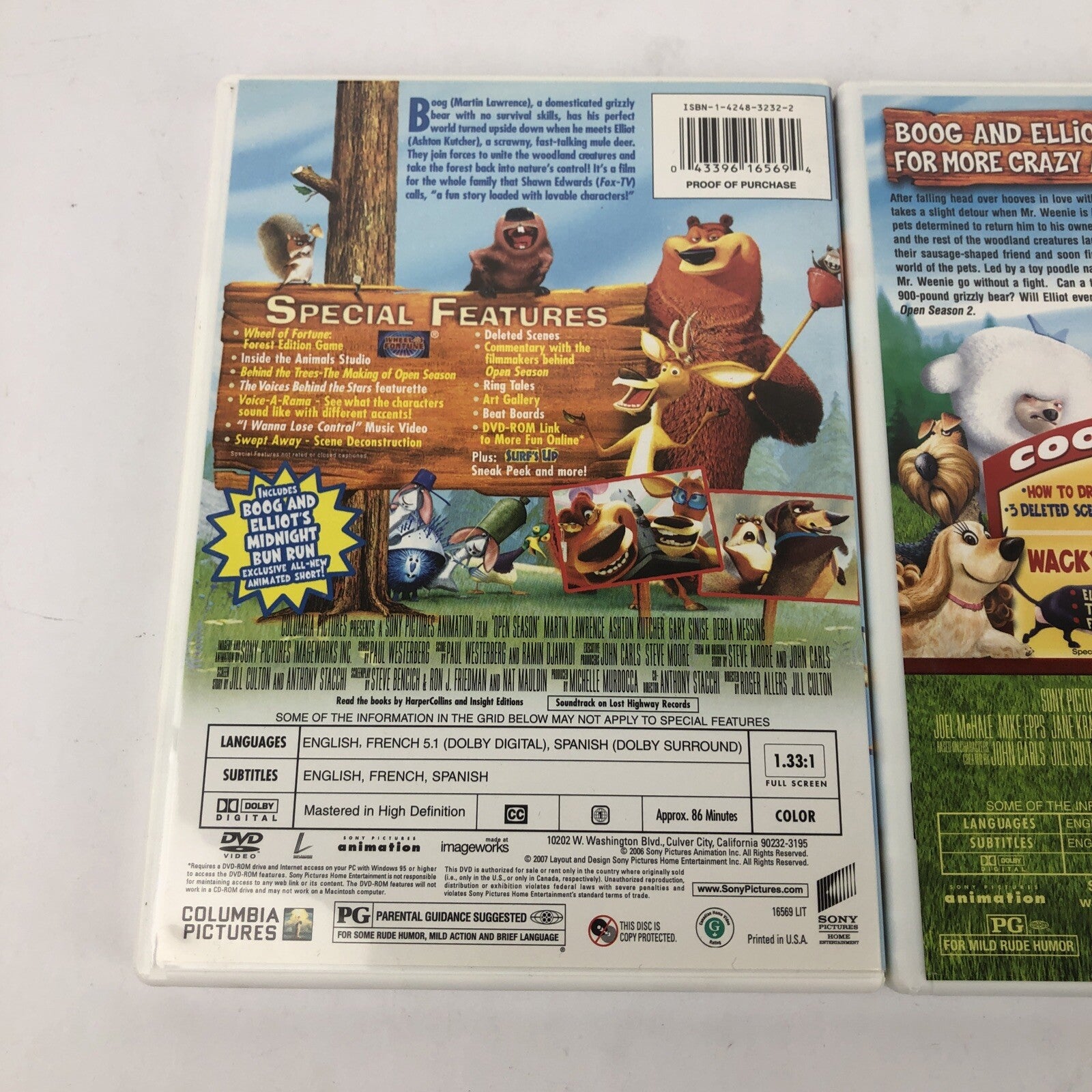 Open Season 1 And Open Season 2 (DVD, 2009) *VGC* Free Shipping