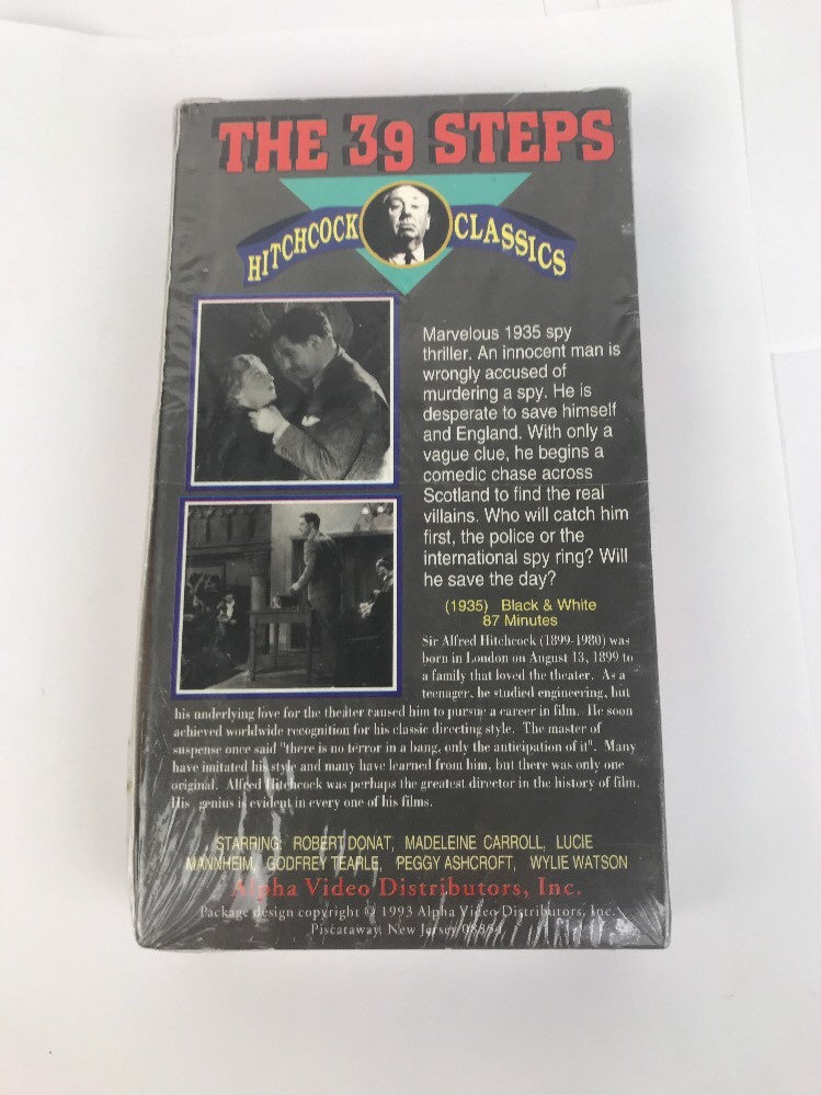 Vintage THE 39 STEPS - VHS Tape - Black & White - New and Sealed !!