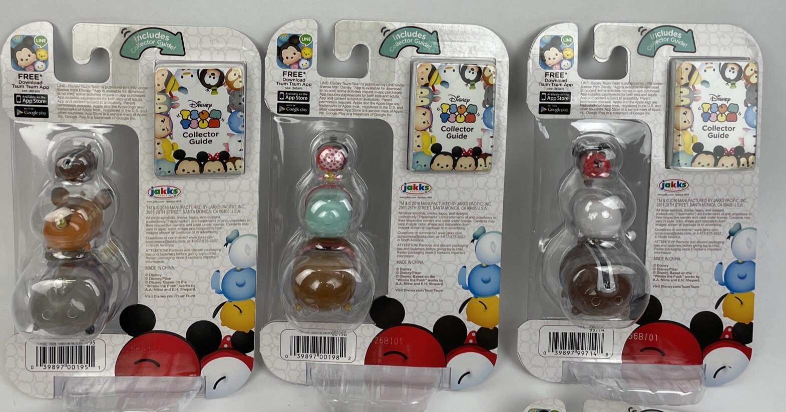 Disney Tsum Tsum Series 2 Three Stack Pack Vinyl Mini Toys Lot of 9 New Sealed