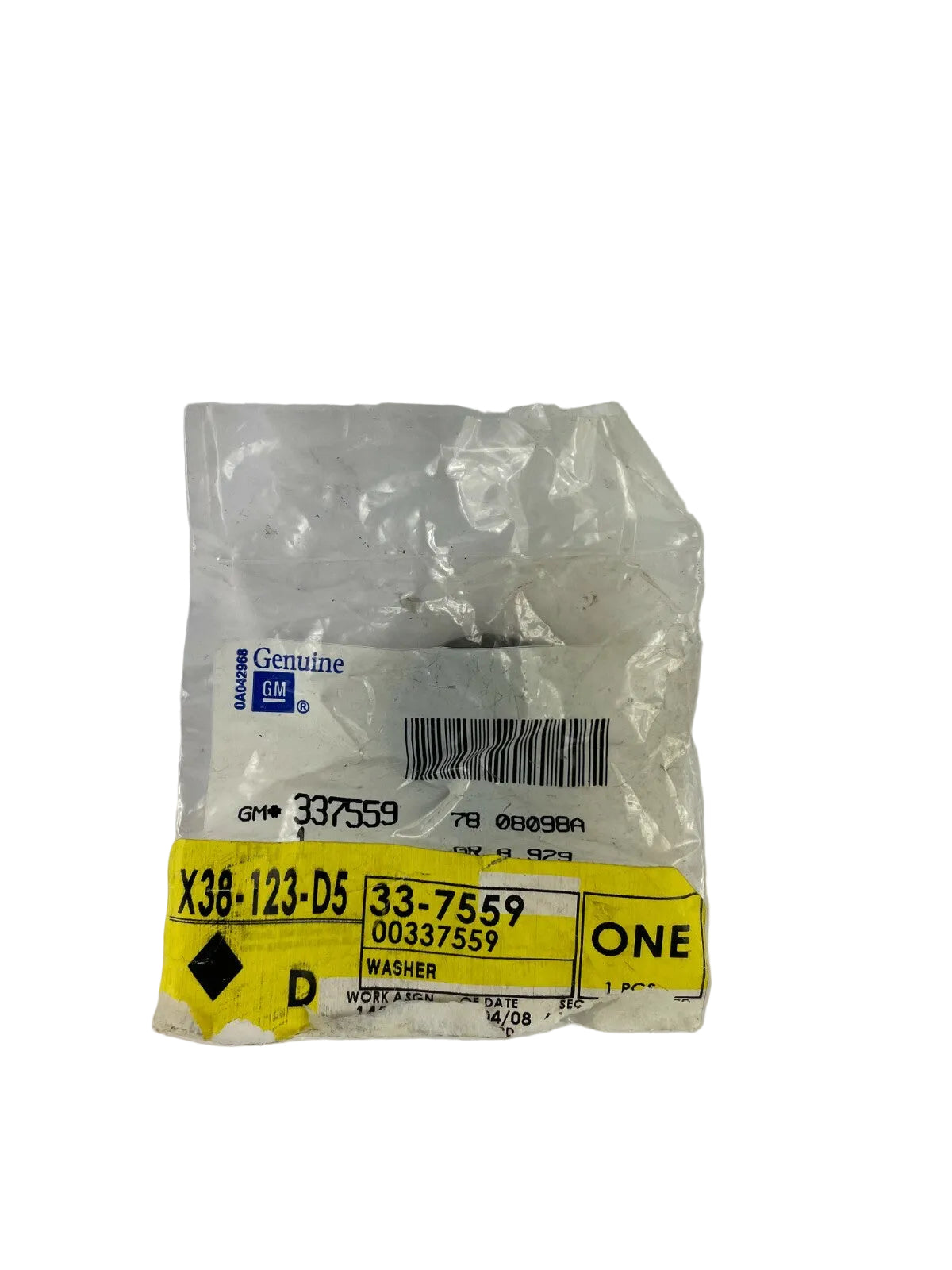 Genuine GM X38-123-D5 OEM automotive washer single-piece replacement for compatible General Motors vehicle applications A2.