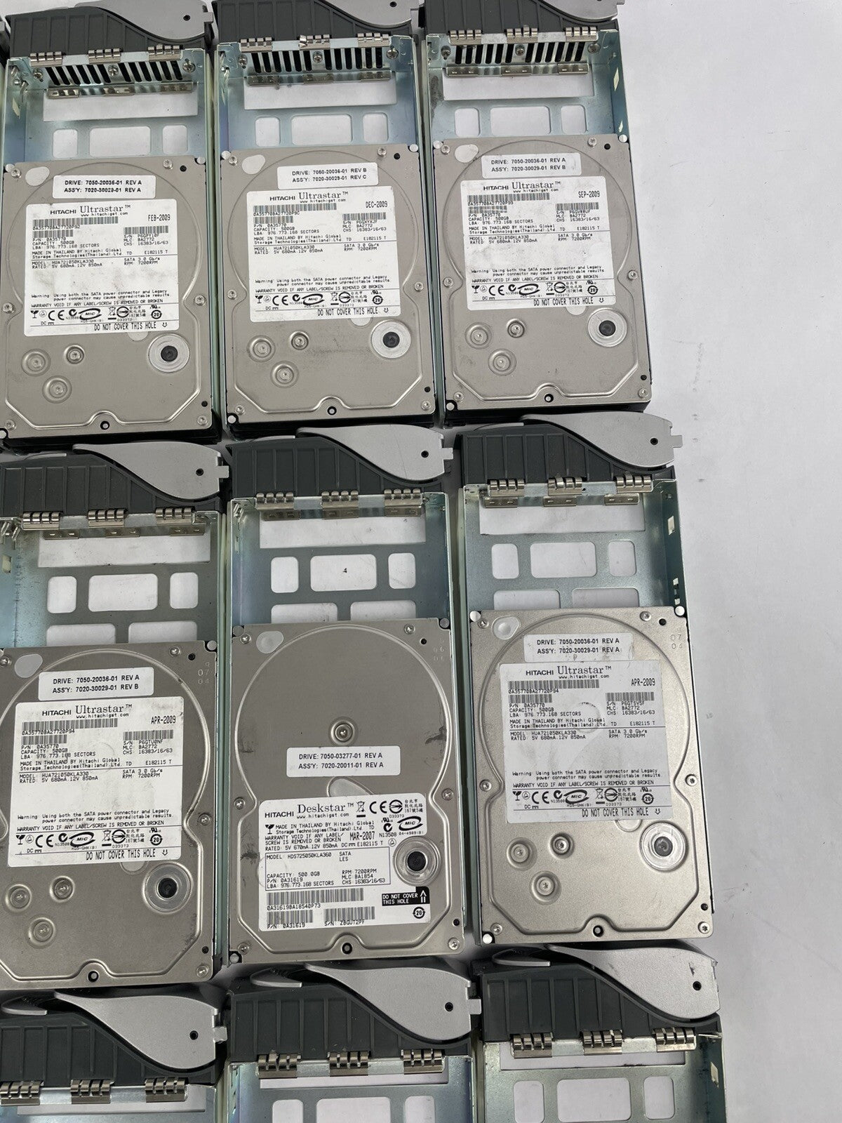 Lot of 15 Hitachi Ultrastar 500GB Desktop HDD 3.5" SATA 7200 RPM 16MB Cache