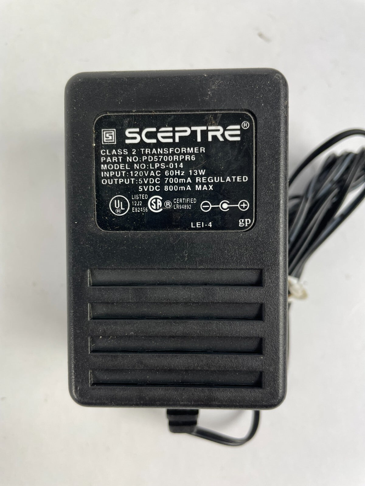 Genuine Sceptre PD5700RPR6 Ac Adapter Output 5 V 800mA Power Supply Adapter A59