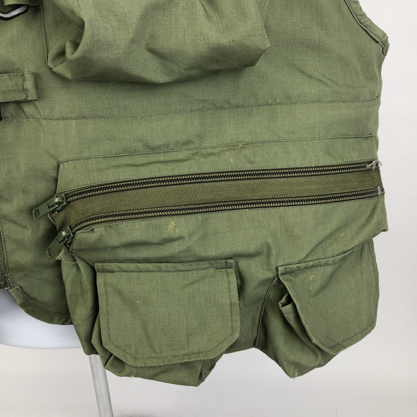 Pacific Fly Group Pro fly fishing vest olive green large with multiple storage pockets