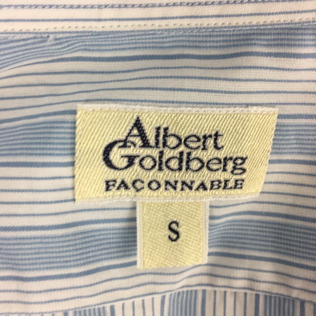 Albert Goldberg Faconnable Mens Button Up Shirt Blue Stripe Long Sleeve Cotton S