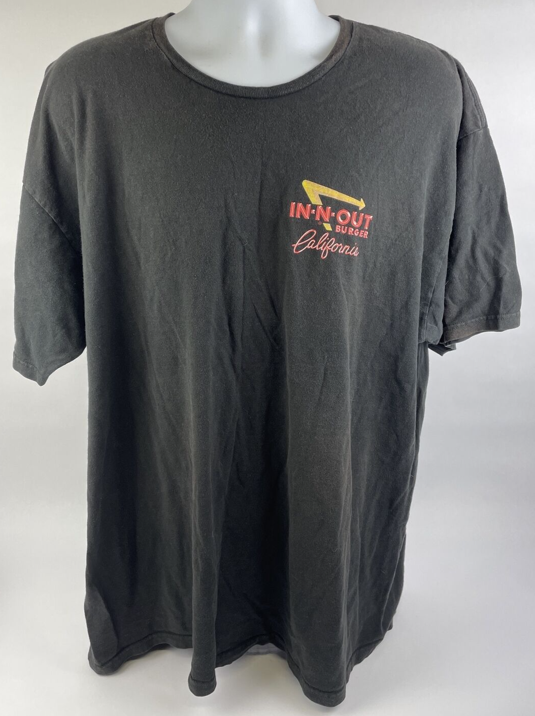 Lot of 2 x Vintage In N Out Burger California Shirt Adult XXL Black Fast Food