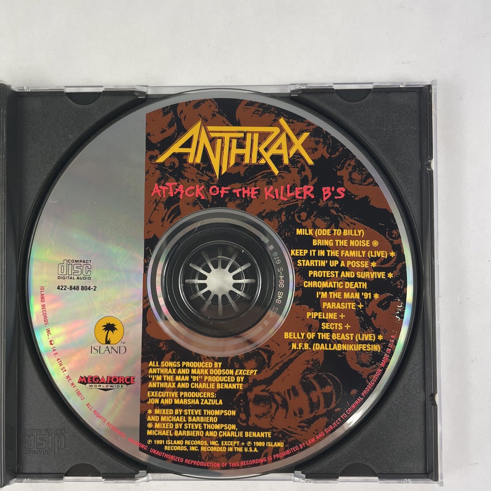Anthrax - Attack of the Killer B's CD (1991) #16