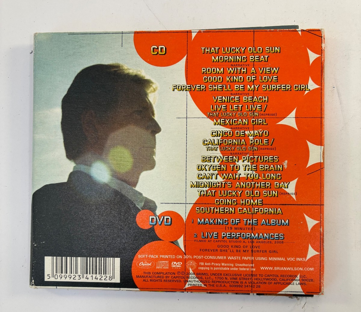 Brian Wilson That Lucky Old Sun Capitol CD DVD 2008