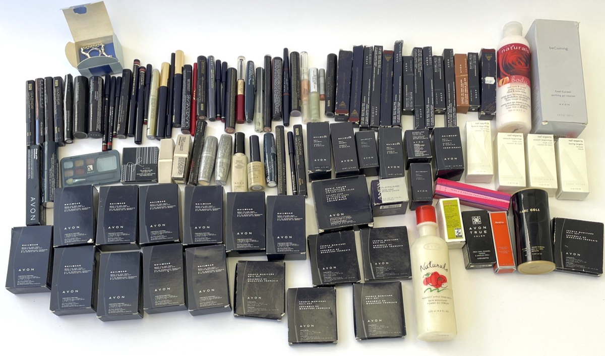 Avon Huge Lot Of 100+ AVON ANEW Cremes Make Up Glazewear Blush Nailwear Lipstick