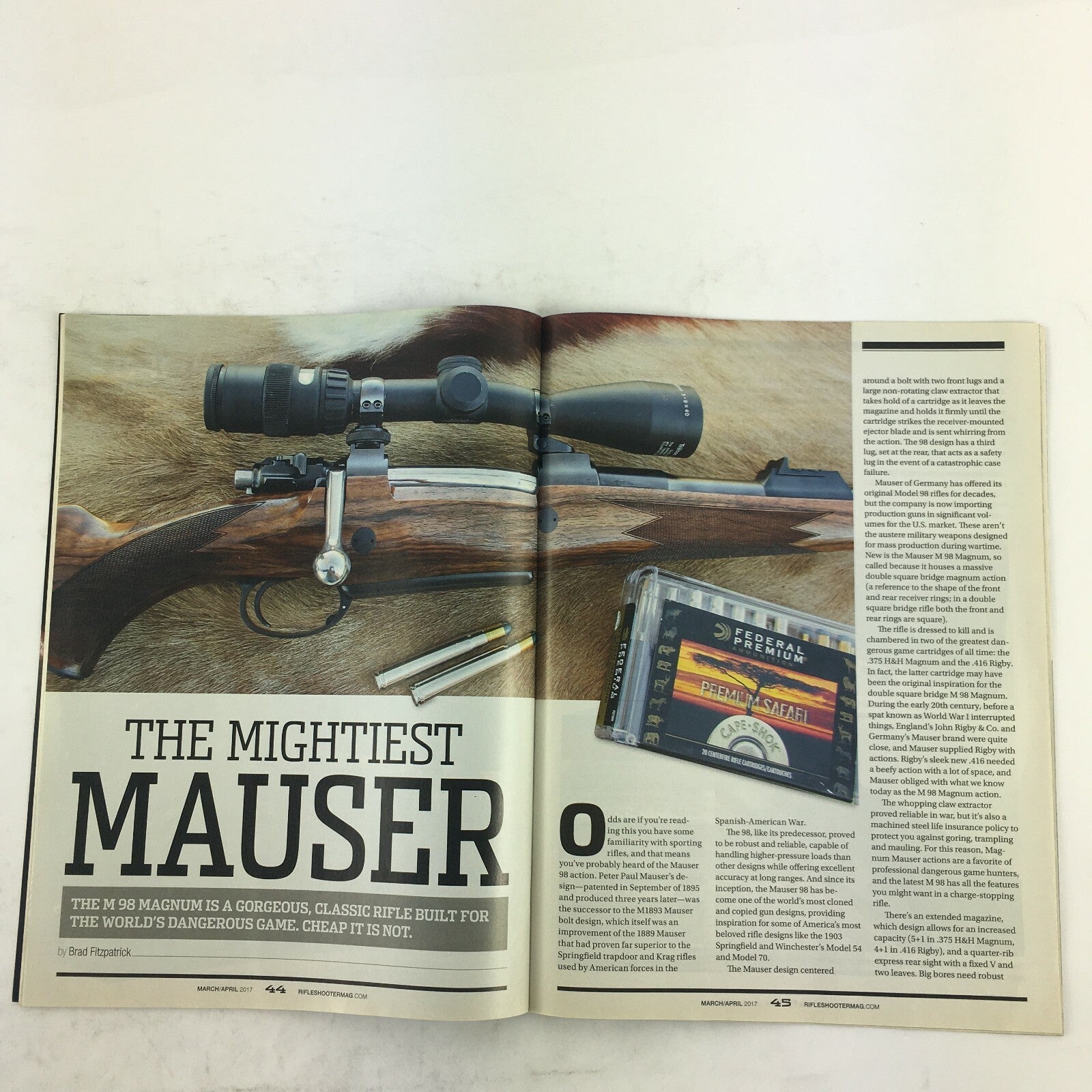 March 2017 Rifle Shooter Magazine Bar Mk3 Springfield Saint AR-15 Magnum Mauser