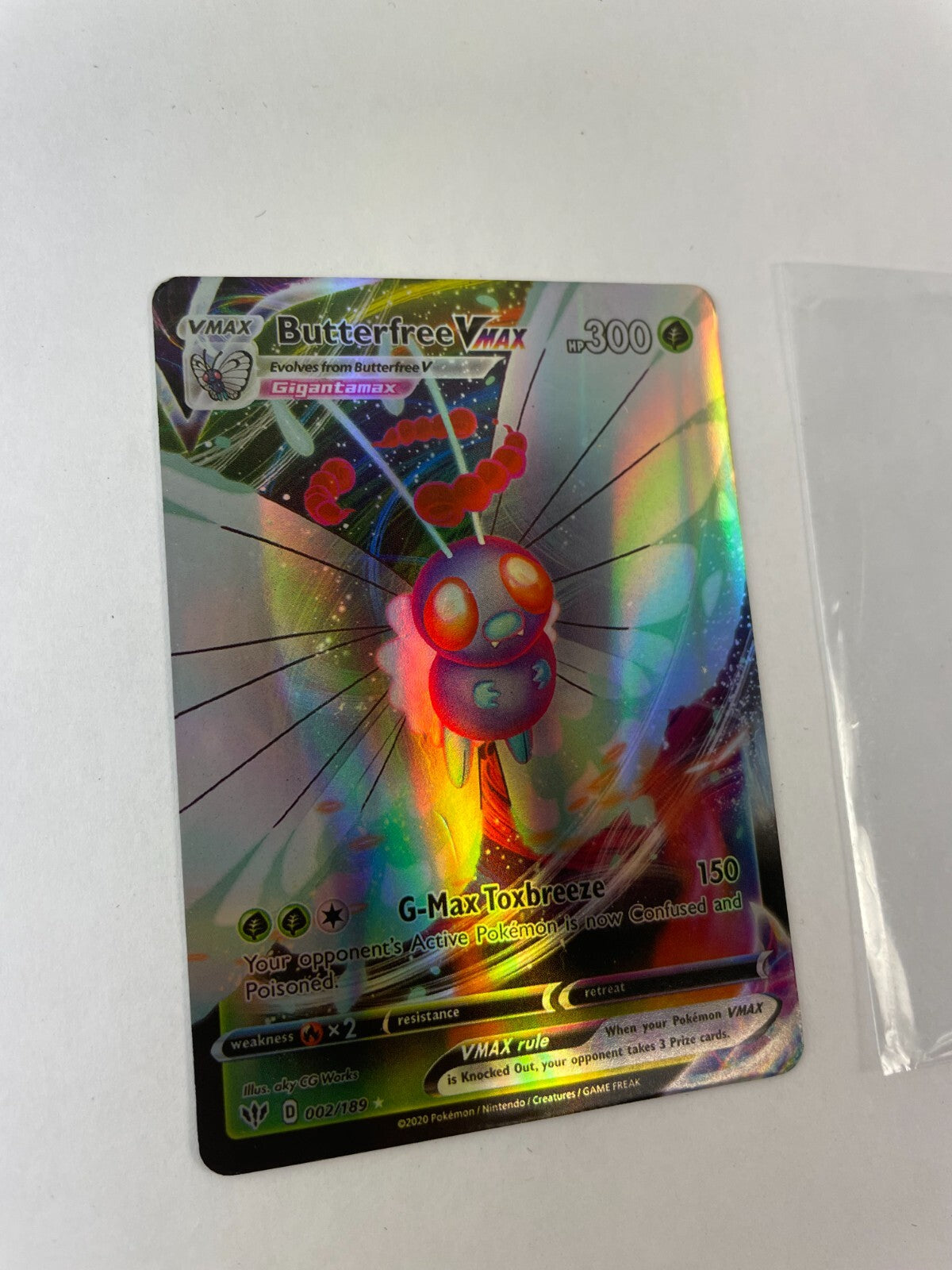 Pokemon Butterfree Vmax HP 300 G-Max Toxbreeze 150 002/189