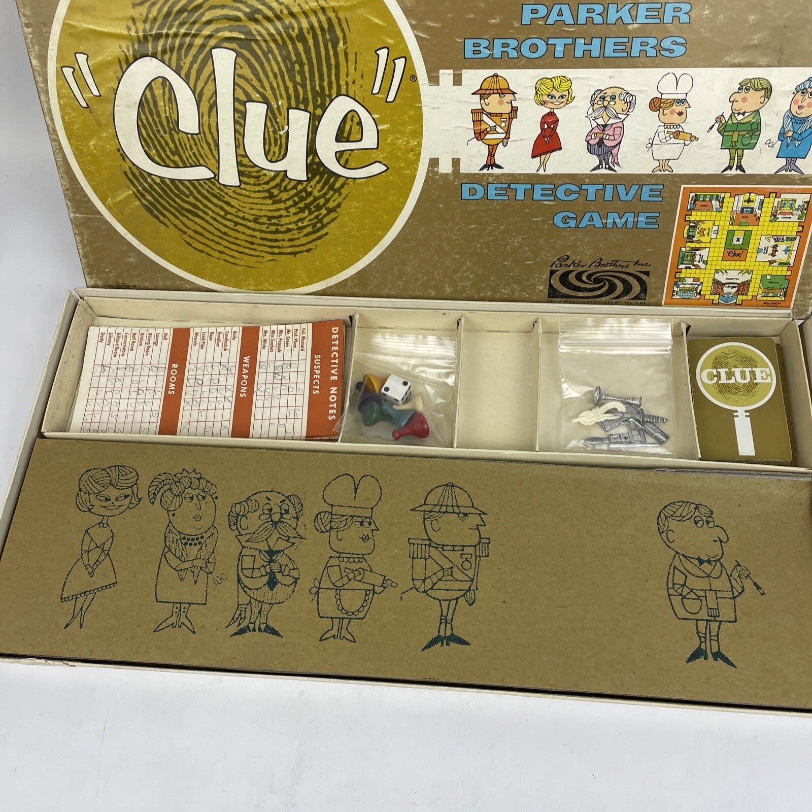 Vintage Clue Board Game 1960 Complete No.45 Original Box - LOOK