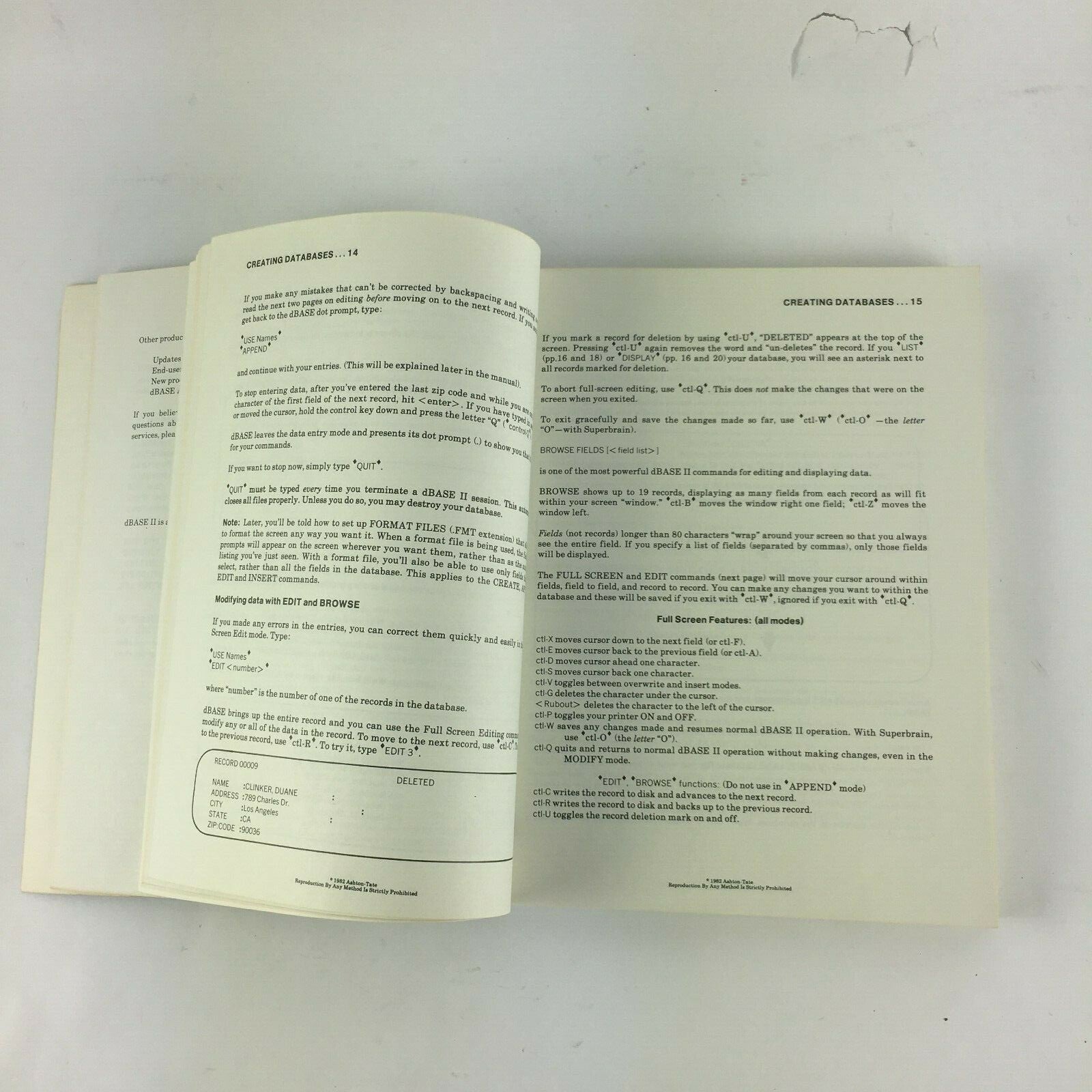 Ashton-Tate dBase Assembly-Language Relational Database Management System
