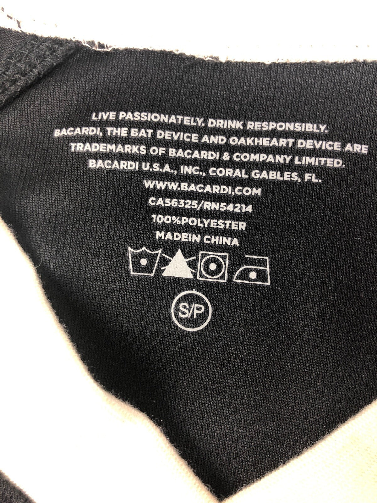 Bacardi Oakheart Spiced Rum Black Football Jersey Shirt Women’s SMALL New Rare