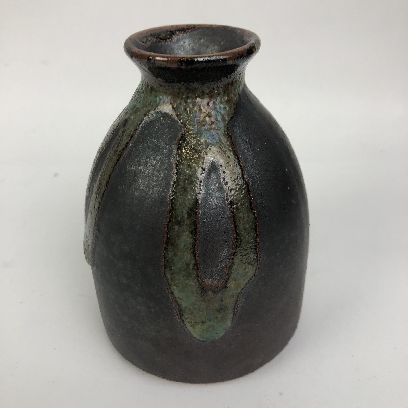 The Antiqua Warehouse Takahashi Stoneware DRIP Vase Japan 4.5" x 3" LOOK