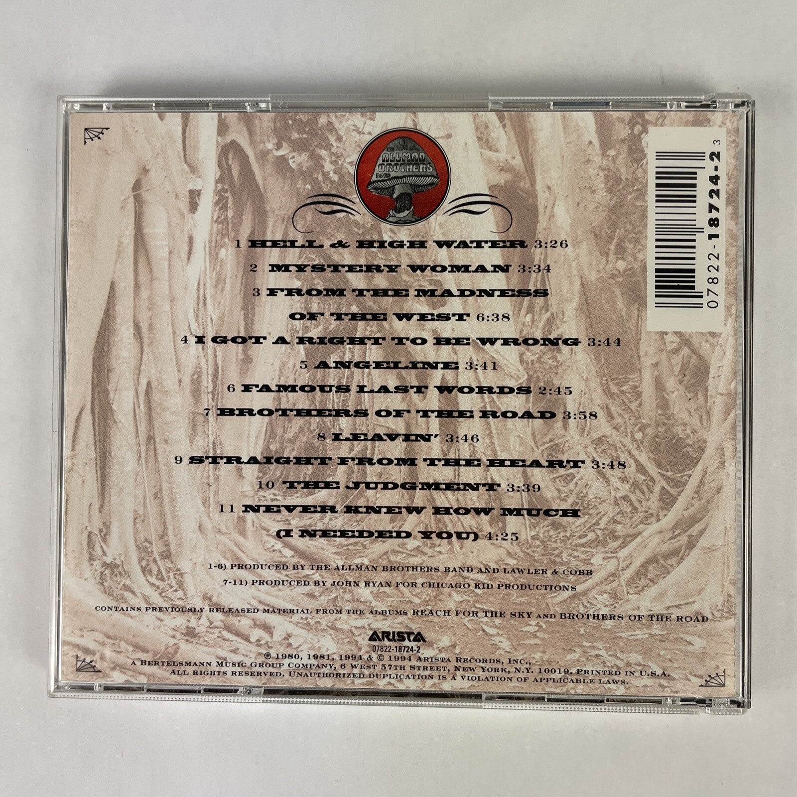 Hell & High Water: The Best of the Arista Years The Allman Brothers Band CD #34