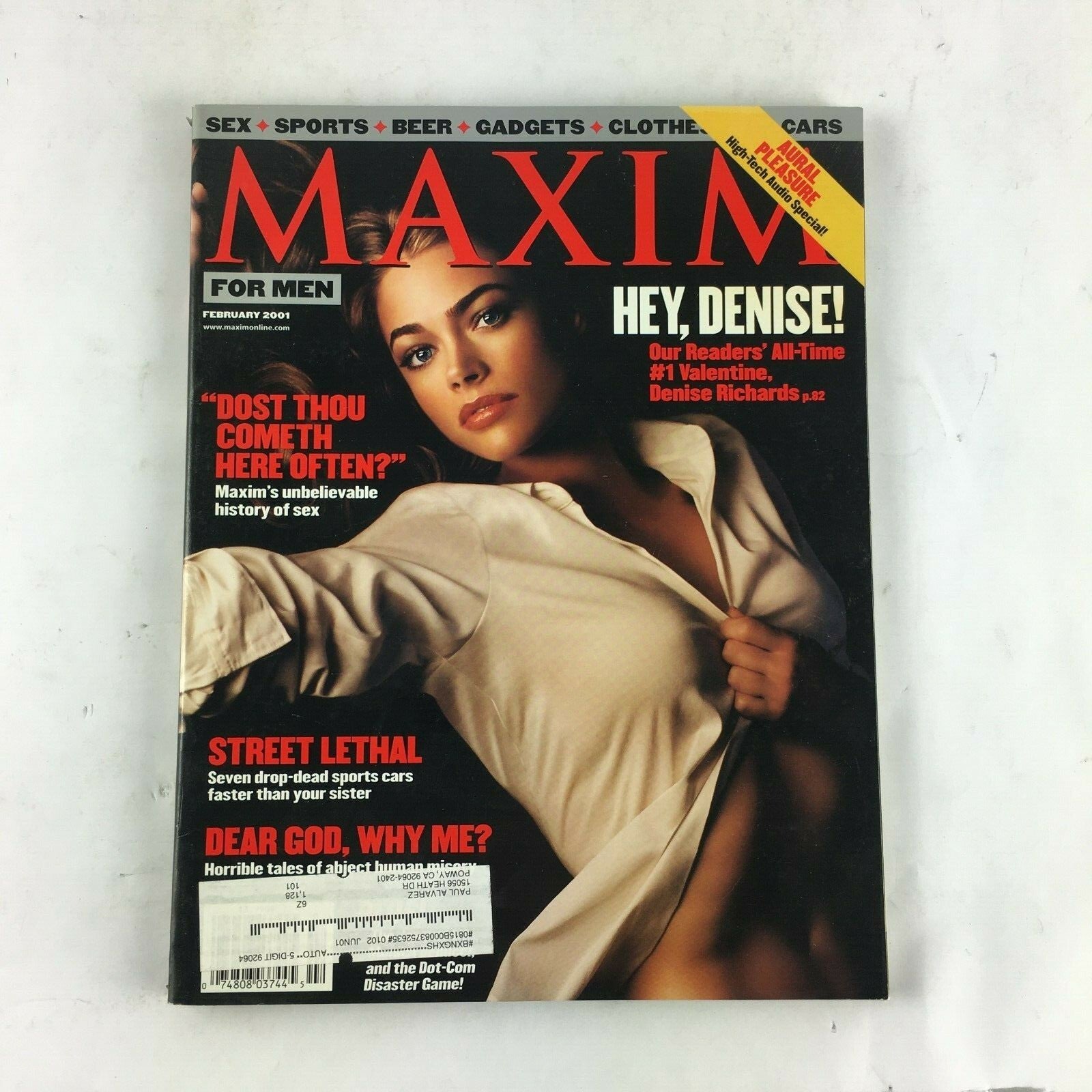February 2001 Maxim Magazine Hey, Denise! Dost Thou Cometh Here Often?