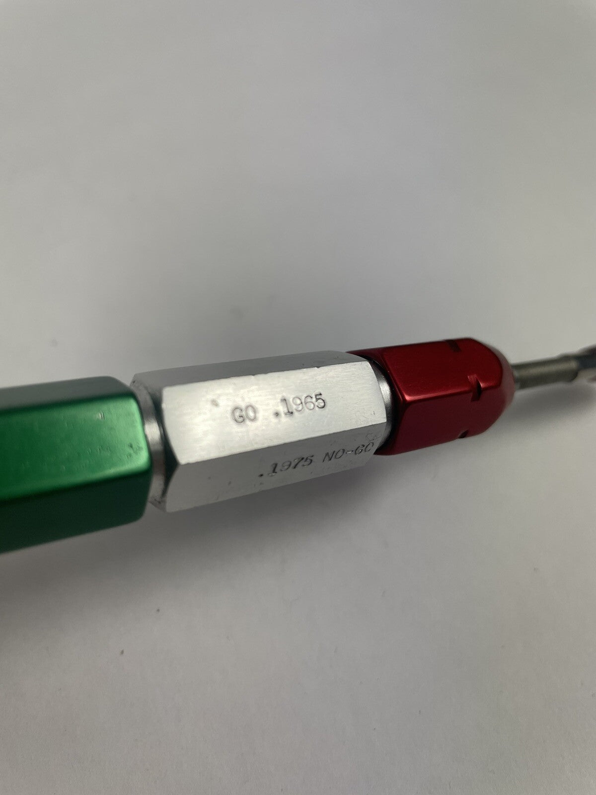 Reversible Plain Go NoGo Pin Plug Gage Gauge with handle X= .1965 & .1975