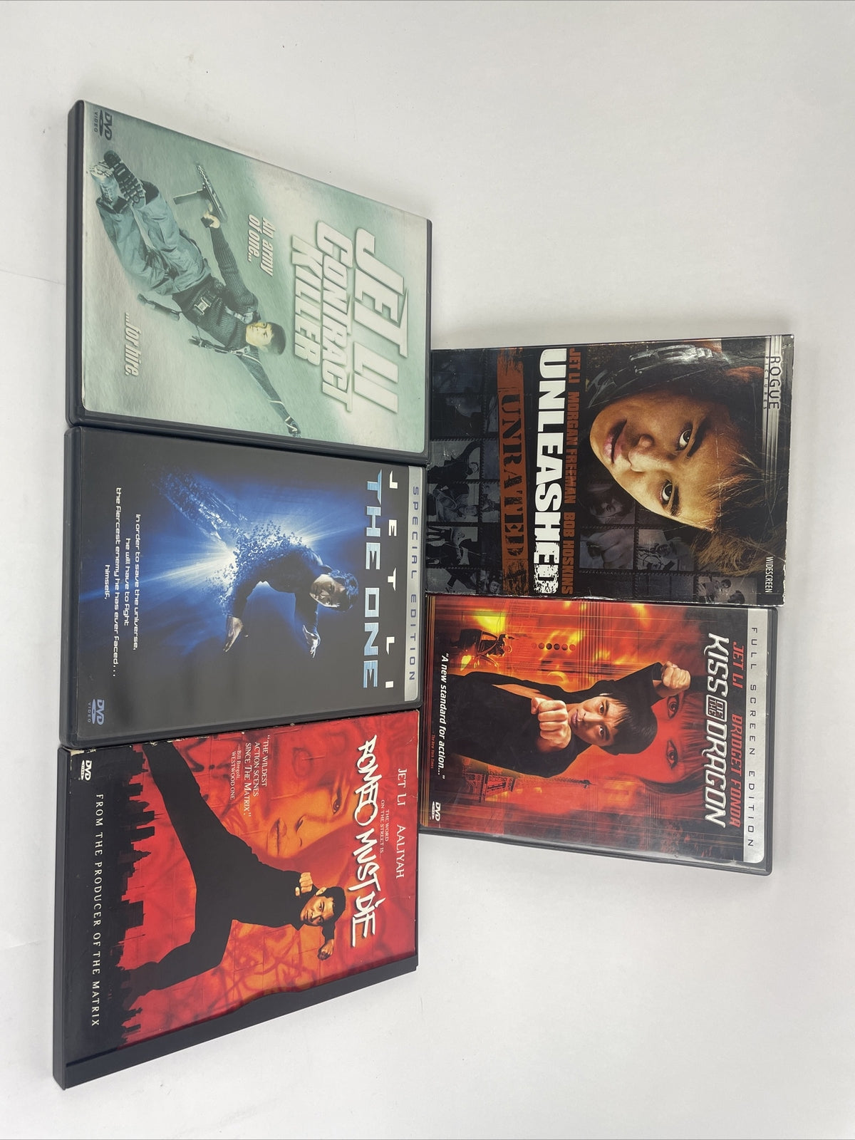 5 x Jet Li DVD Lot Contract Killer - THE ONE - Romeo Must Die - Unleaeshed -KOTD