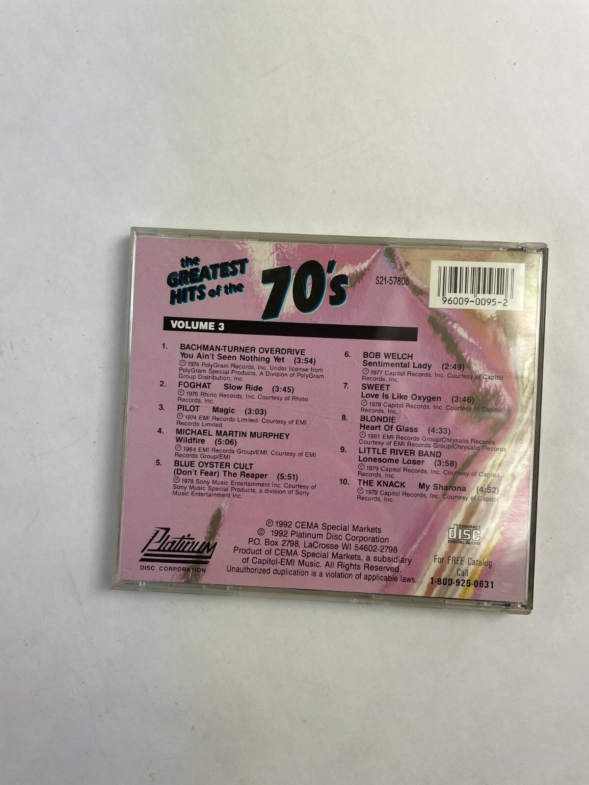 Platinum's Rock'n Roll Special Collection Edition The Greatest Hits 70's CD Q2
