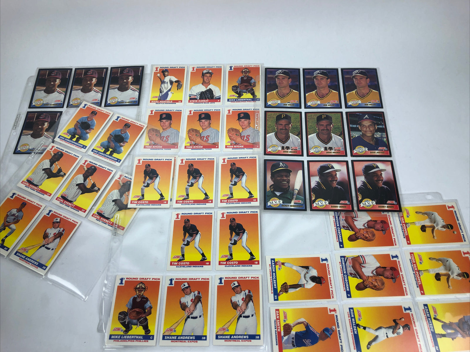 Score 1991 Lot of 300+ Baseball Cards Mint Condition Not Graded, See Images