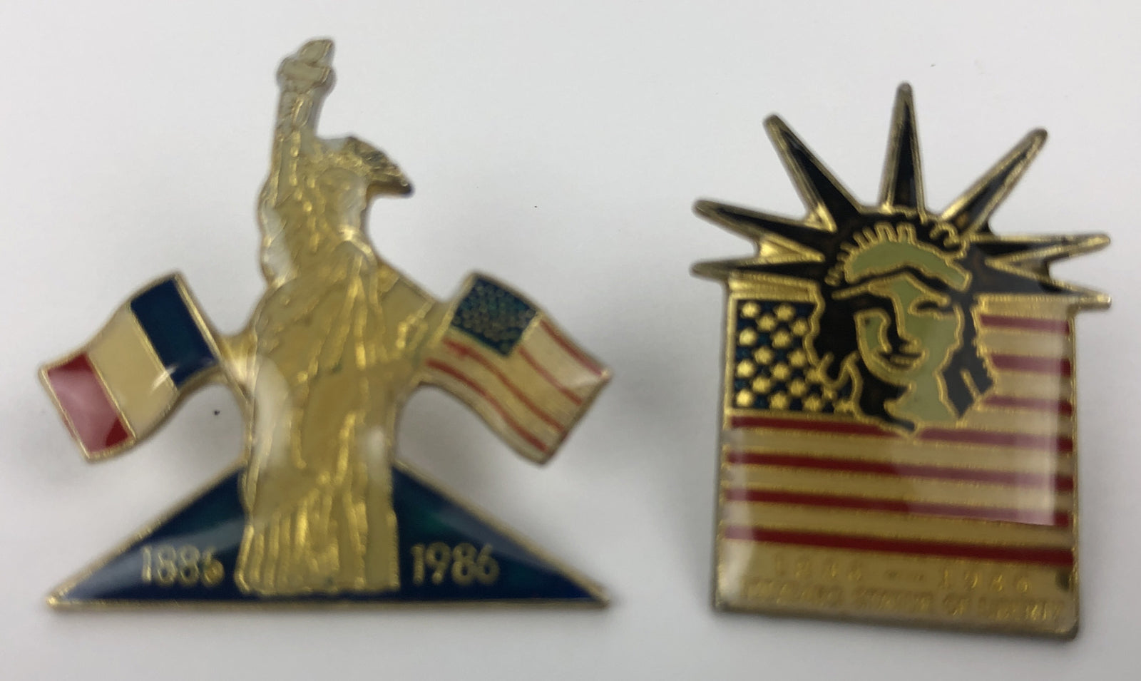Lot Of 2 Statue of Liberty Centennial Lapel Pin 1886 - 1986
