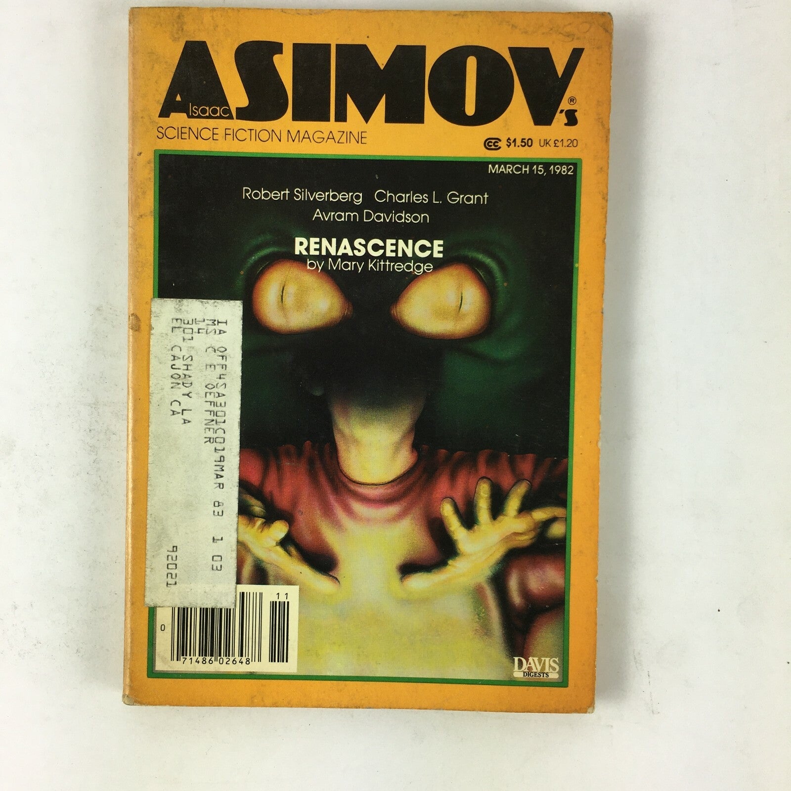 March 1982 Isaac Asimov's Science Fiction Magazine Renascence Mary Kittredge