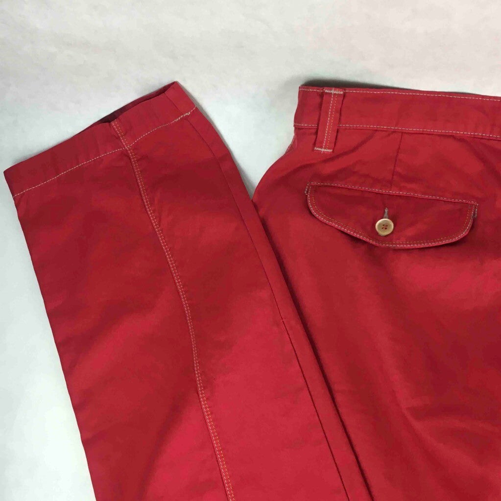 Travis Brooksfield Mens Chino Pants Red Action Tailored Zip Fly 100% Cotton 54