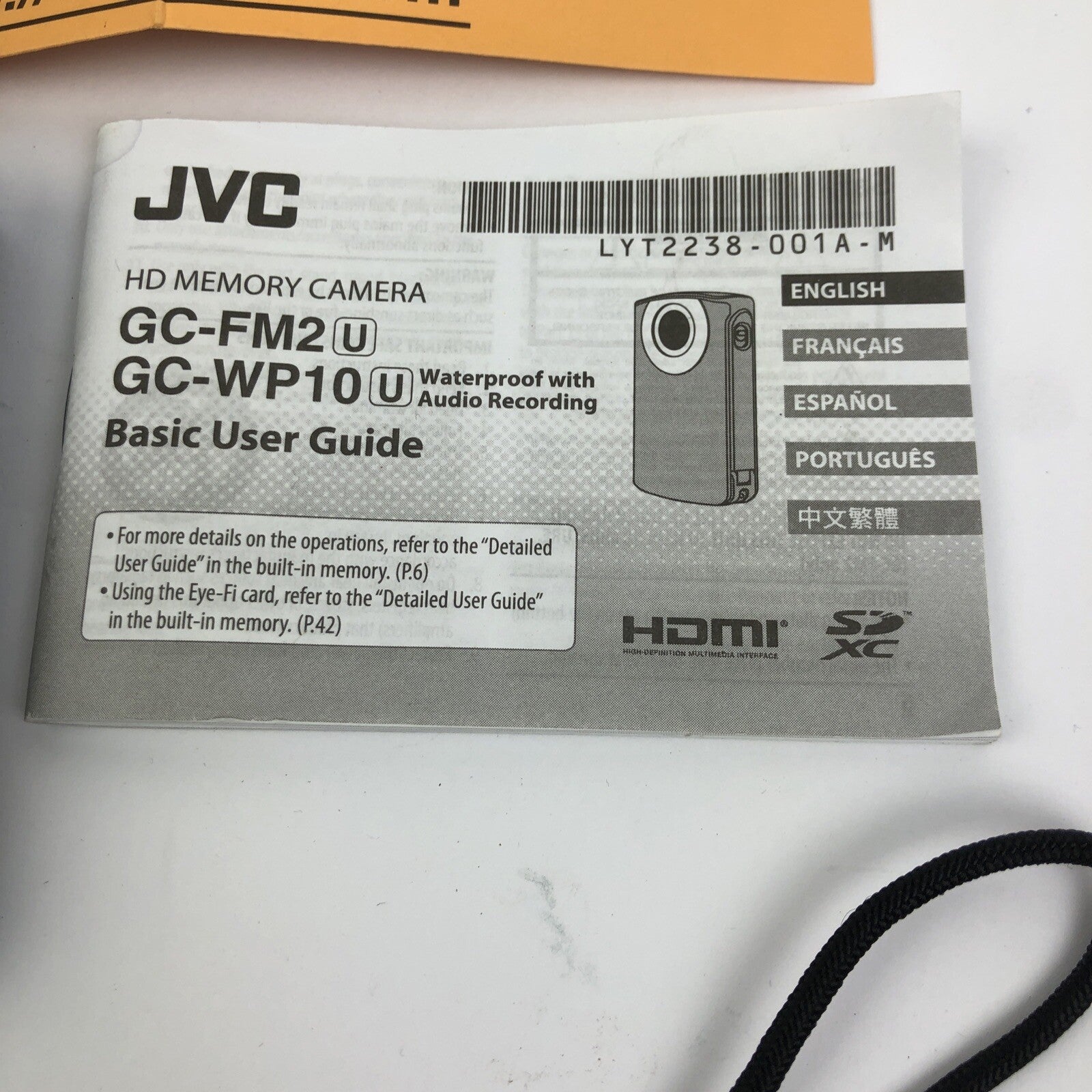 JVC Picsio HD Blue Memory Camera Model GC-WP10AU Charger and Manual - LOOK