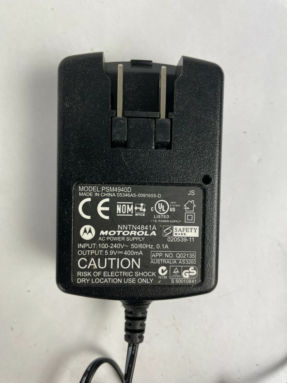 Genuine Motorola PSM4940D AC Adapter Output 5.9 V 400mA Power Supply Adapter A52