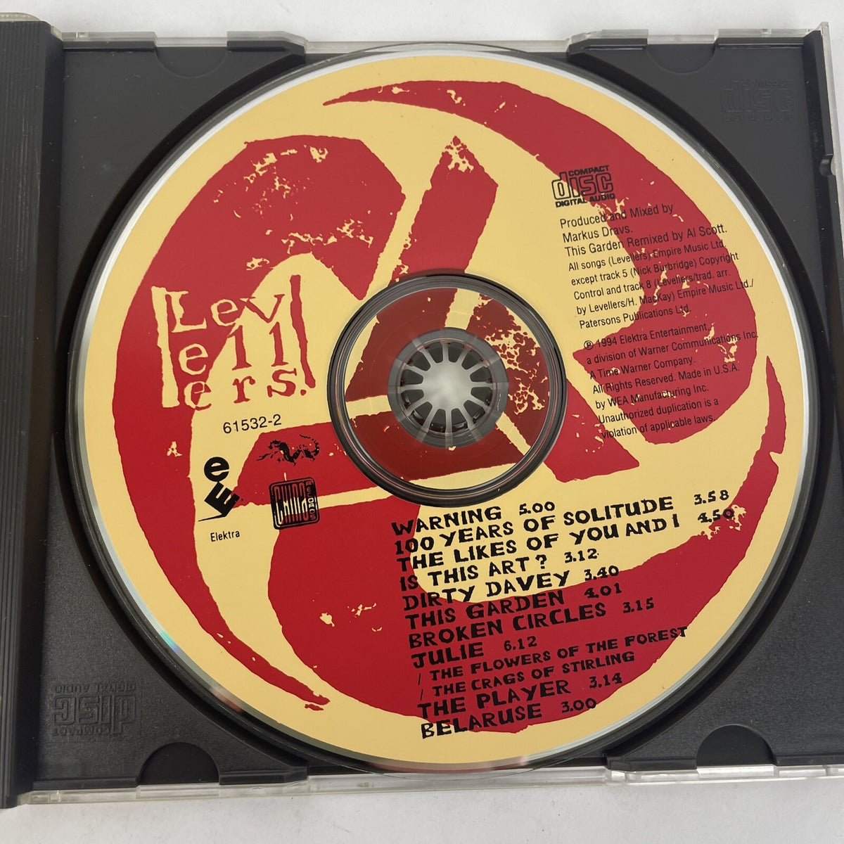 " Levellers " Self-titled - Digital Audio CD PROMO Copy 1994 Electra Records - L