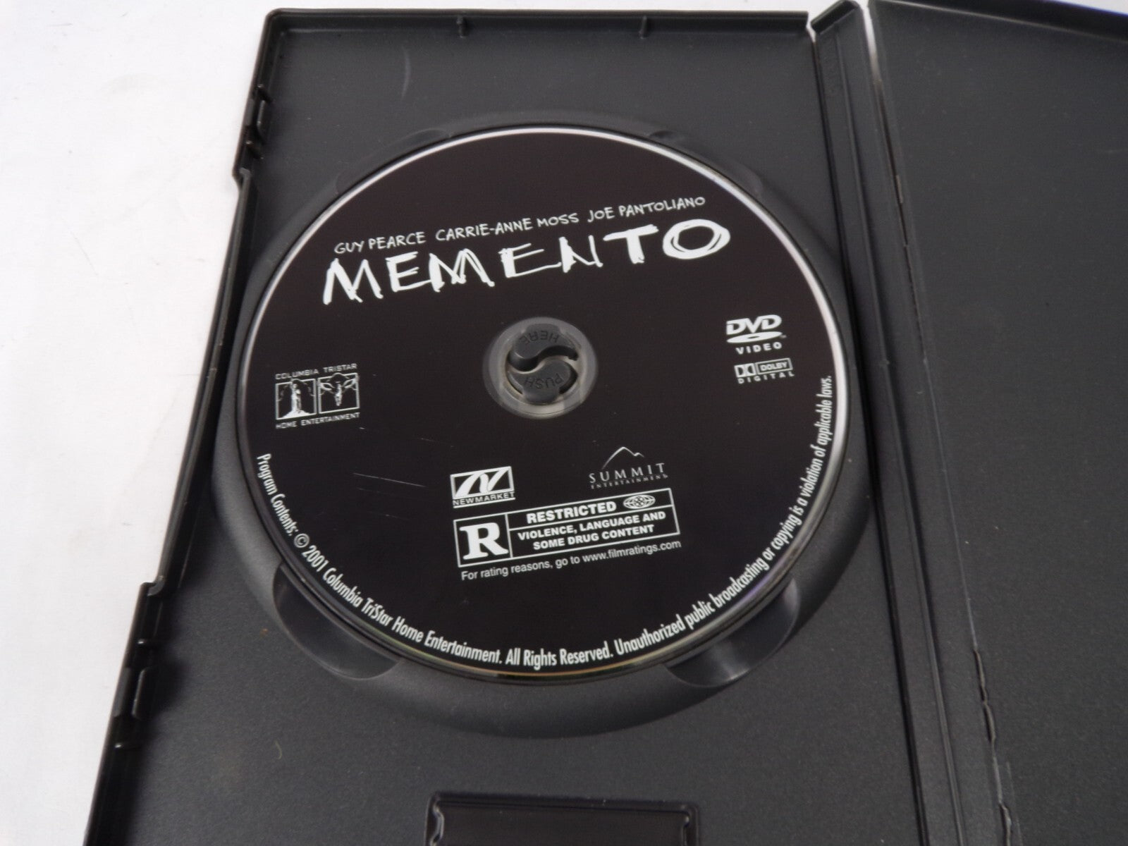 Memento "A New Classic Among Thrillers!" Guy Pearce Carrie Anne Moss DVD Movies