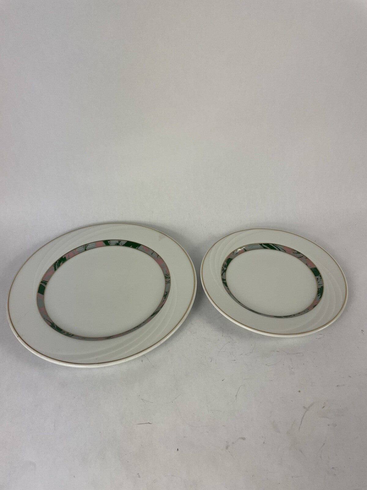 Lot of 2: Vintage Schonwald Germany White Serving Plates 4291 9291