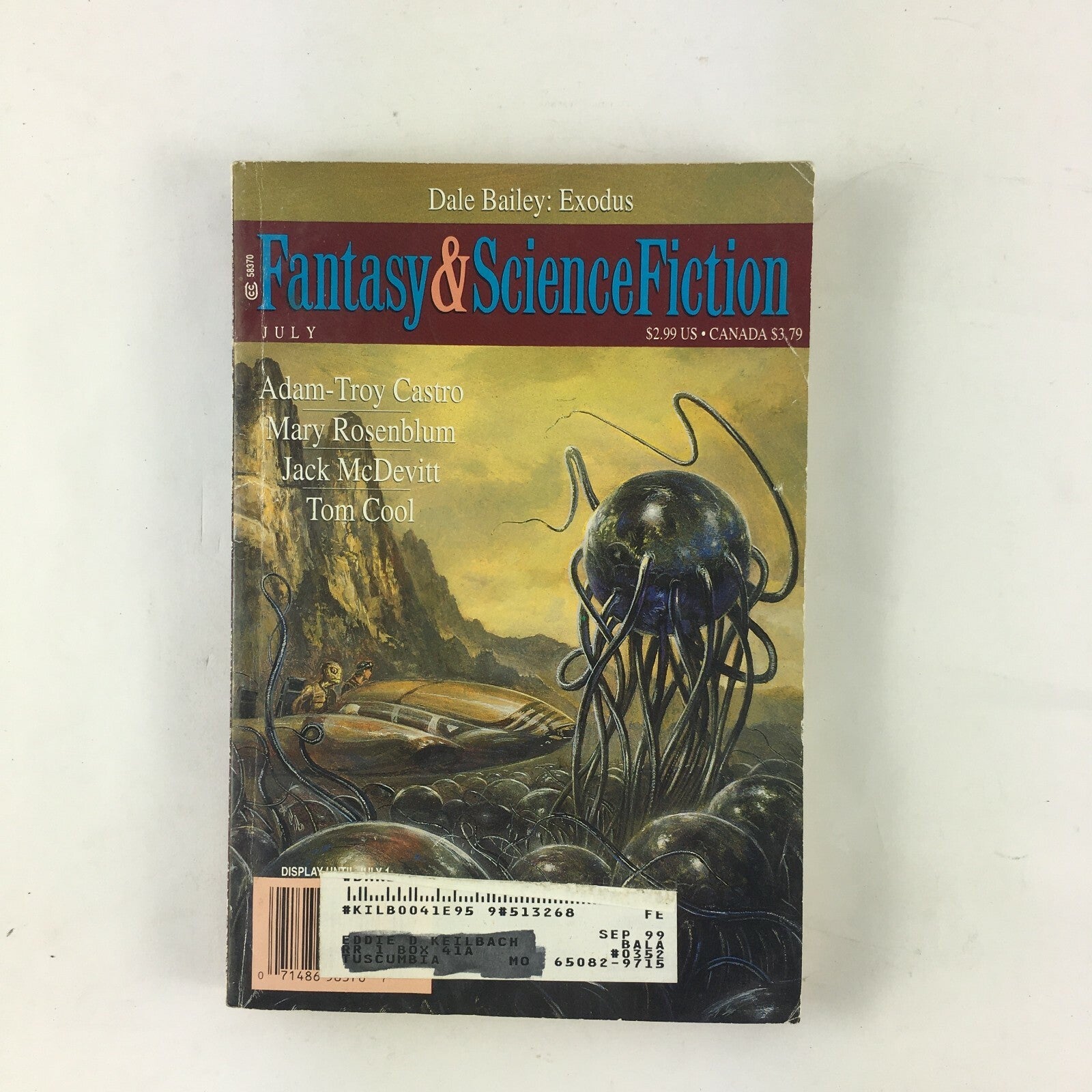July Fantasy&Science Fiction Magazine Adam Troy Castro Mary Rosenblum Tom Cool