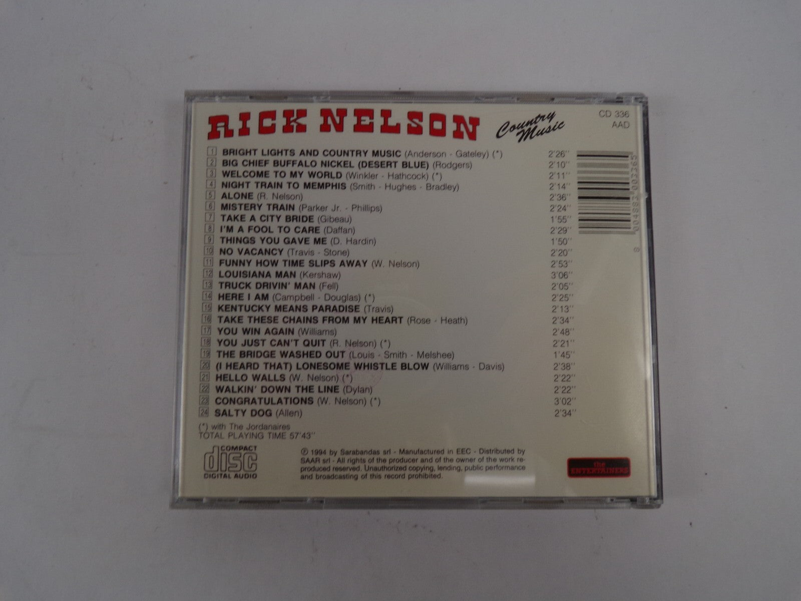 Nick Nelson Country Music Welcome Ro My World Mistery Train CD#38