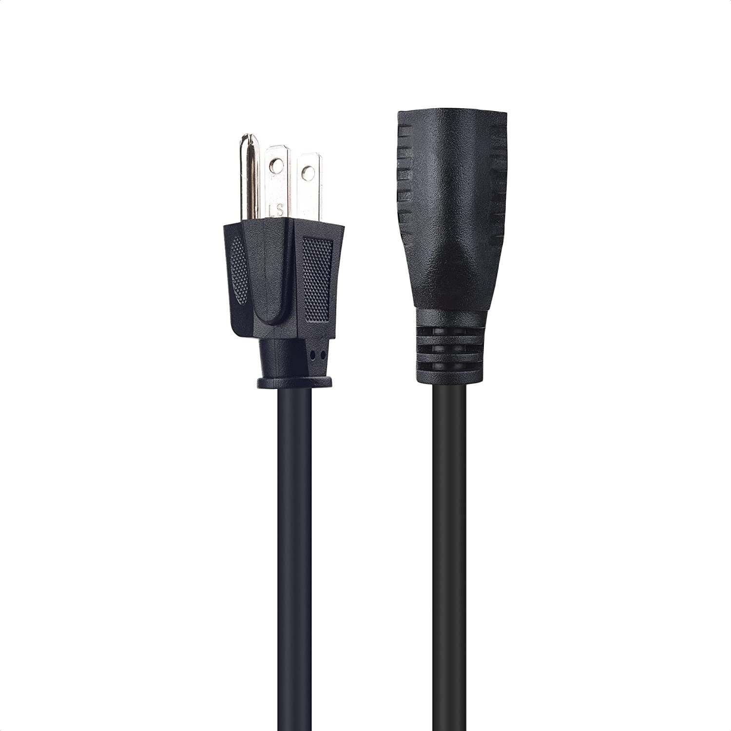 6Ft 16AWG Gauge Heavy Duty US 3-Prong AC Power Extension Cord Cable - UL,CUL,FT1