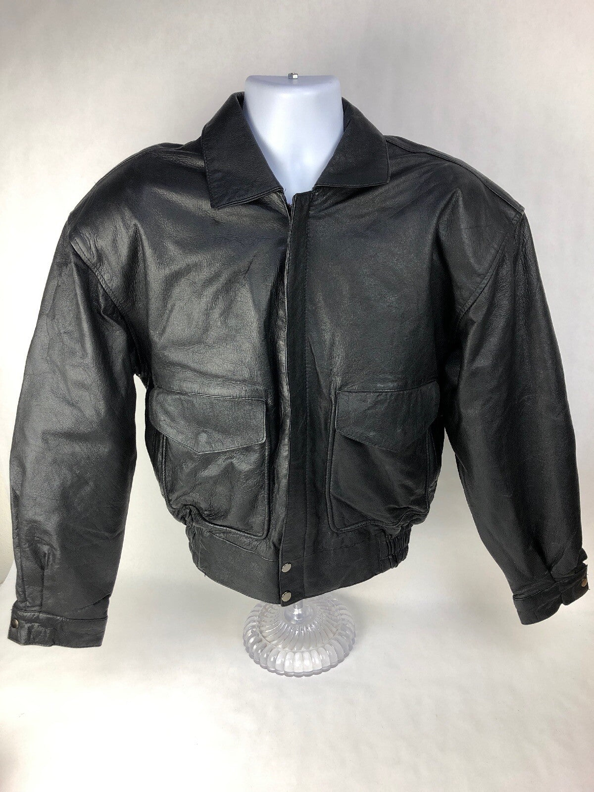 First Manufacturing Thinsulate Leather Motorcycle Jacket Black Medium * Warm *