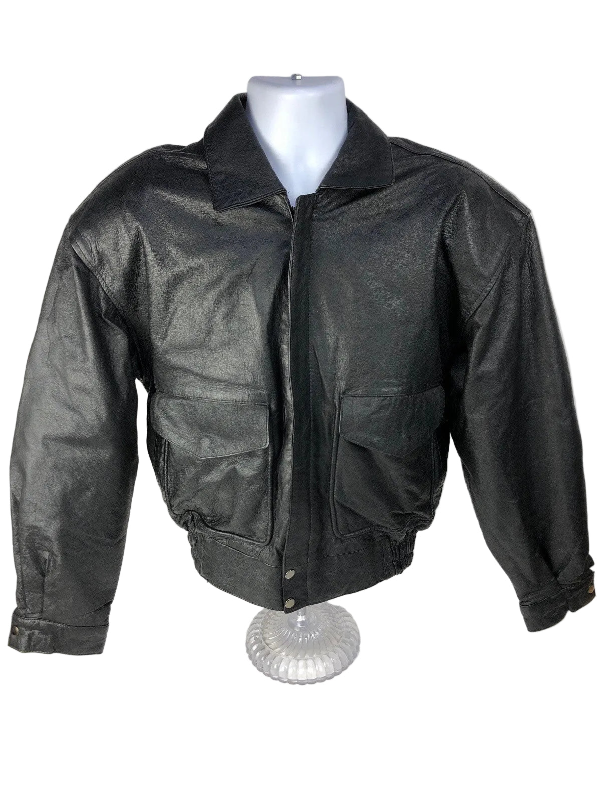 First Manufacturing men's black Thinsulate leather motorcycle jacket size Medium