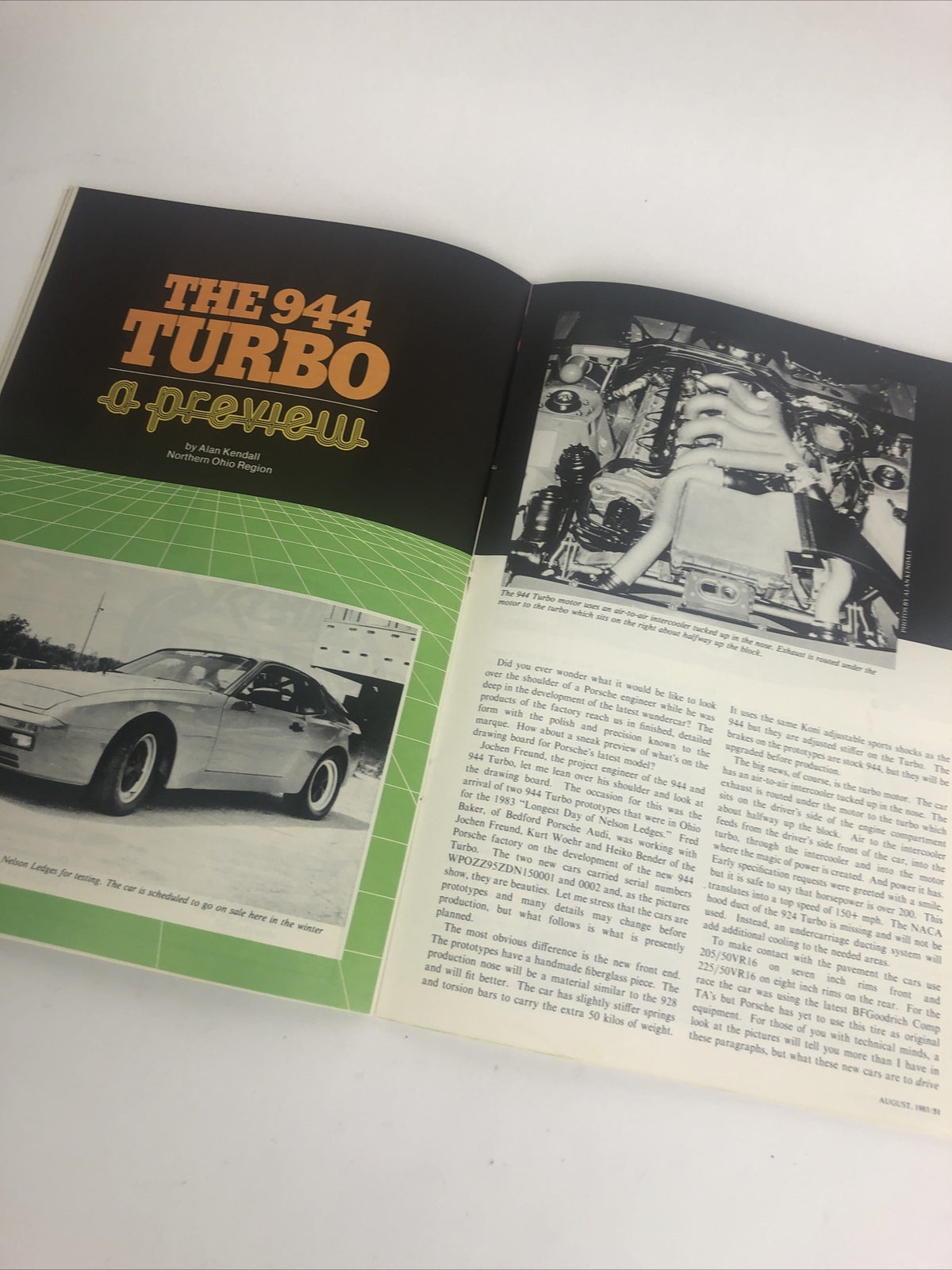 Porsche Club of America Panorama Magazine August 1983 Very Rare VGC LOOK
