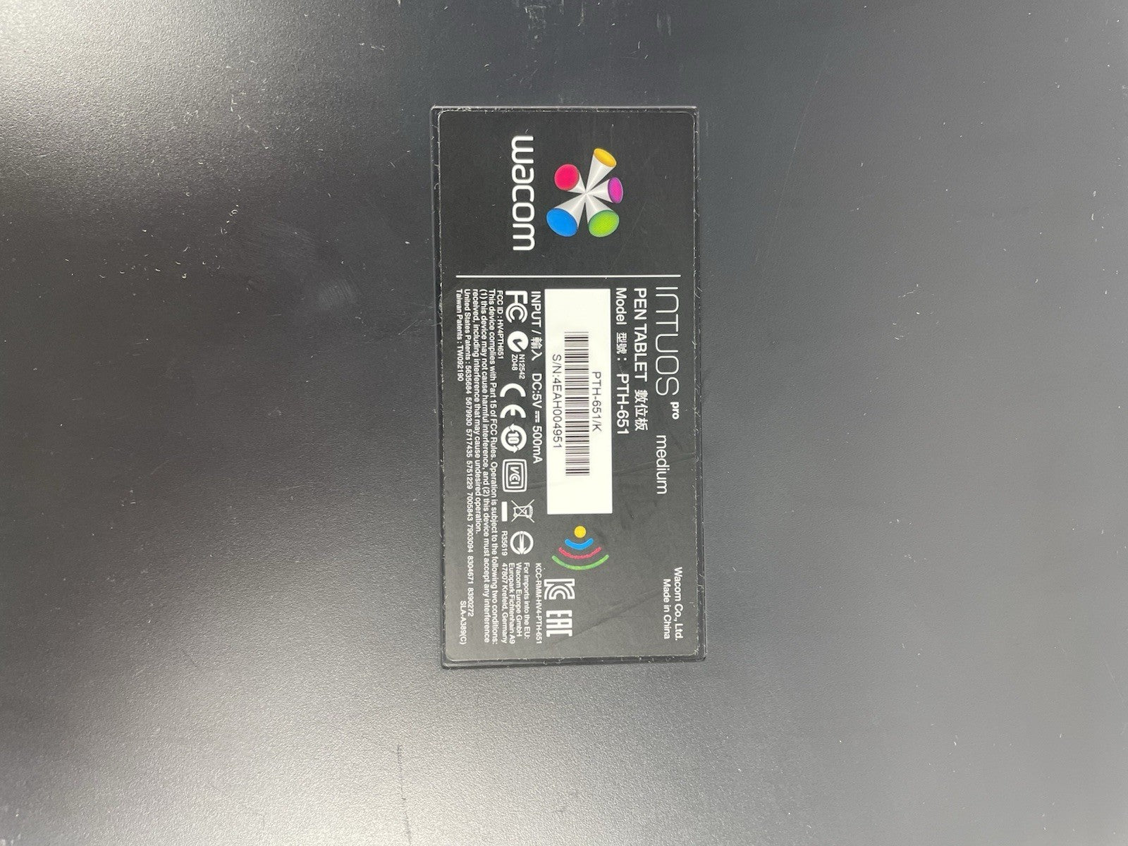 Wacom PTH-651 Intuos Pro Graphic Tablet Only