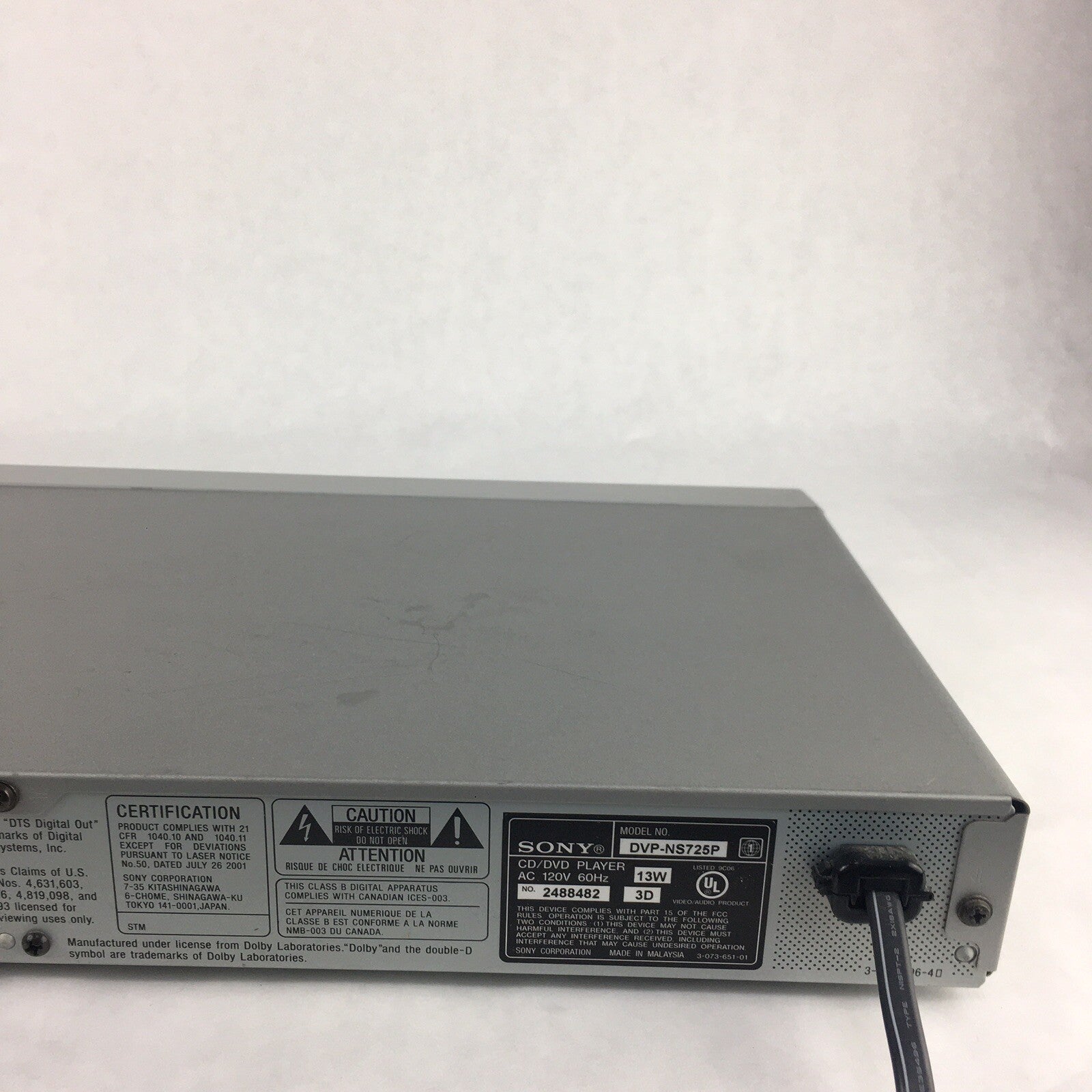 Sony DVP-NS725p CD DVD MP3 Player TESTED