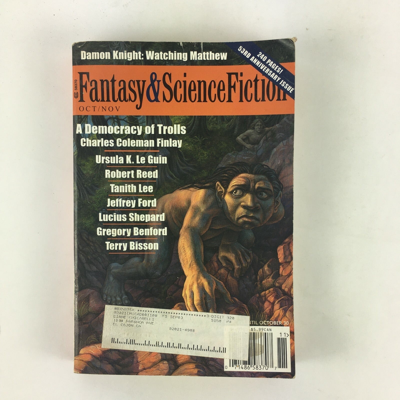 November Fantasy & Science Fiction A Democracy of Trolls Charles Coleman Finlay