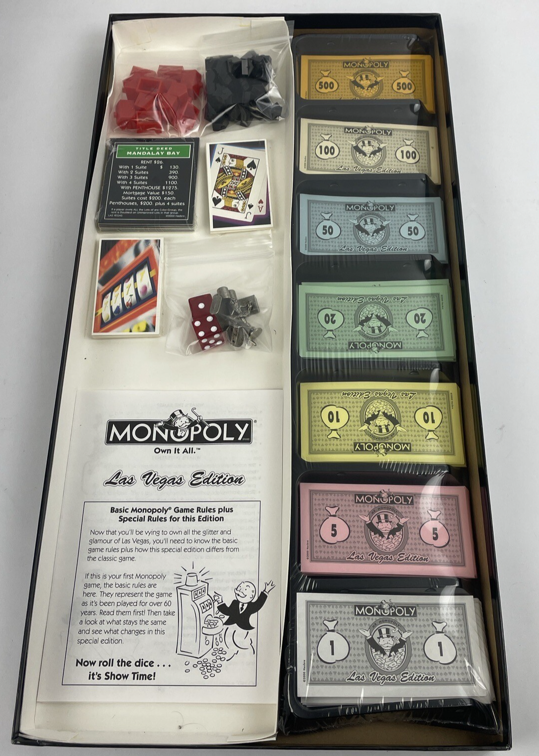 VINTAGE Monopoly Las Vegas Edition COMPLETE USAopoly 2000 Property Trading Game