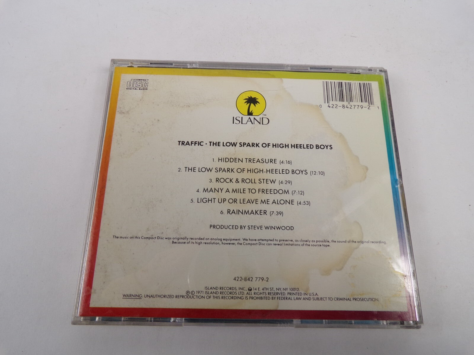 Traffic The Low Spark Of High Heeled Boys Hidden Treasure Rainmaker CD#31