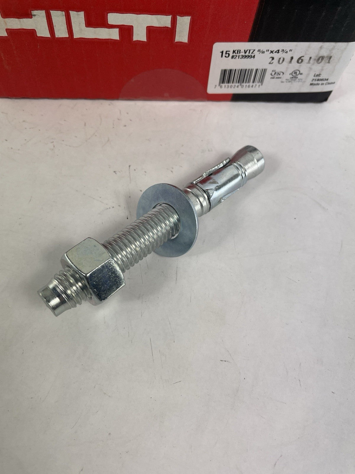 Box of 15 Hilti KB-VTZ 5/8" x 4 3/4" EXPANSION / WEDGE ANCHORS - #2139994