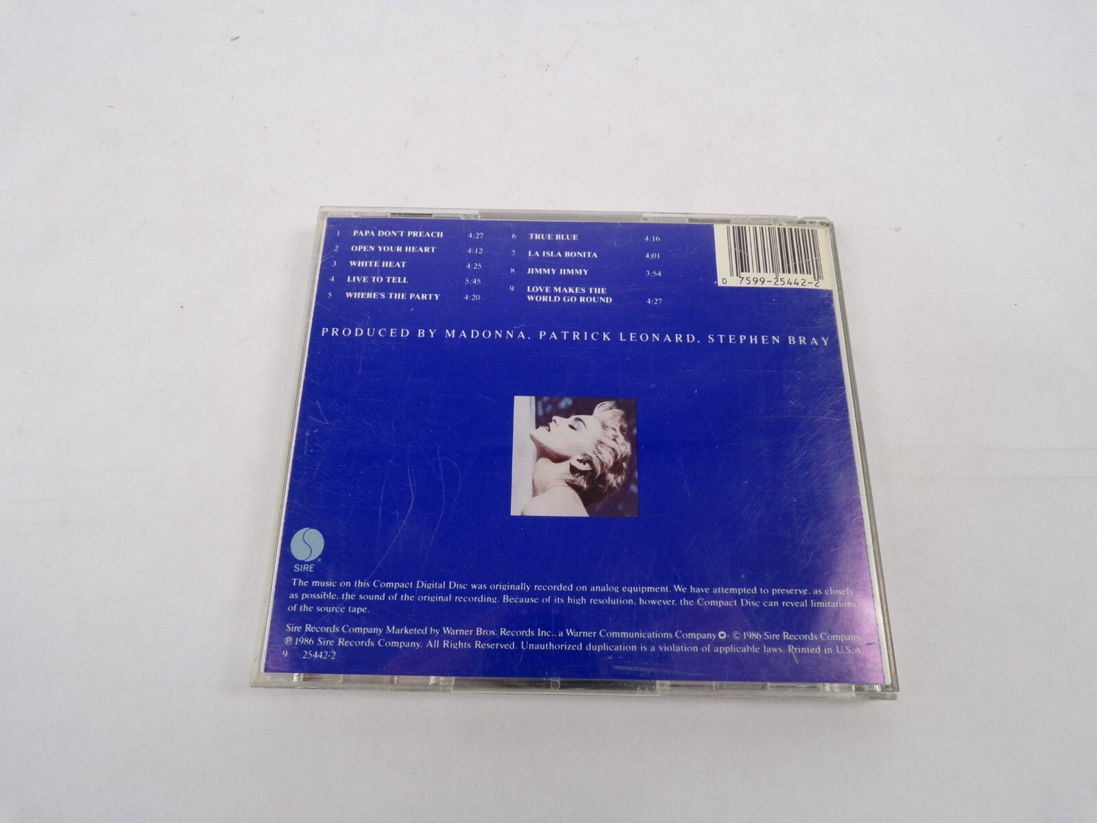 Madonna True Blue Papa Don't Preach Open Your Heart White Heat Live To TellCD#25