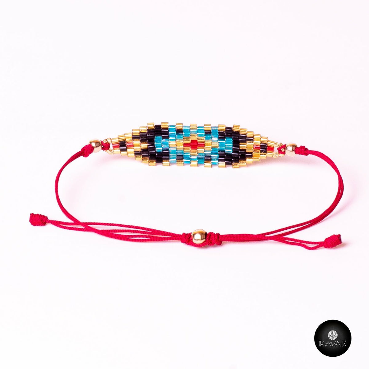 Kavak - Handmade Red Miyuki Abstract Adjustable Women's Bracelet