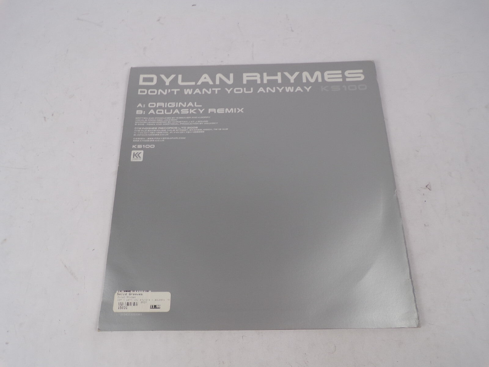 Dylan Rhymes Don't Want You Anyway Aquasky Remix Vinyl Record